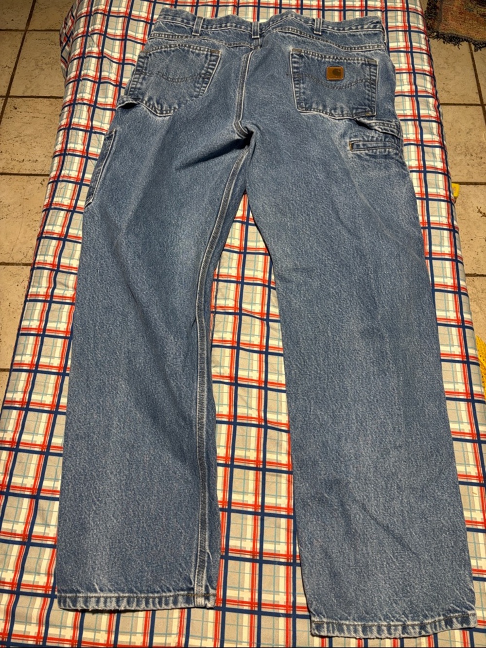 ⭐️⬇️ CARHARTT MEN’S LIGHT BLUE RELAXED FIT CARPENTER DENIM JEANS